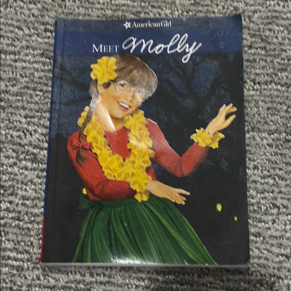 American Girl Meet Molly Book with Red and Green Outfit
